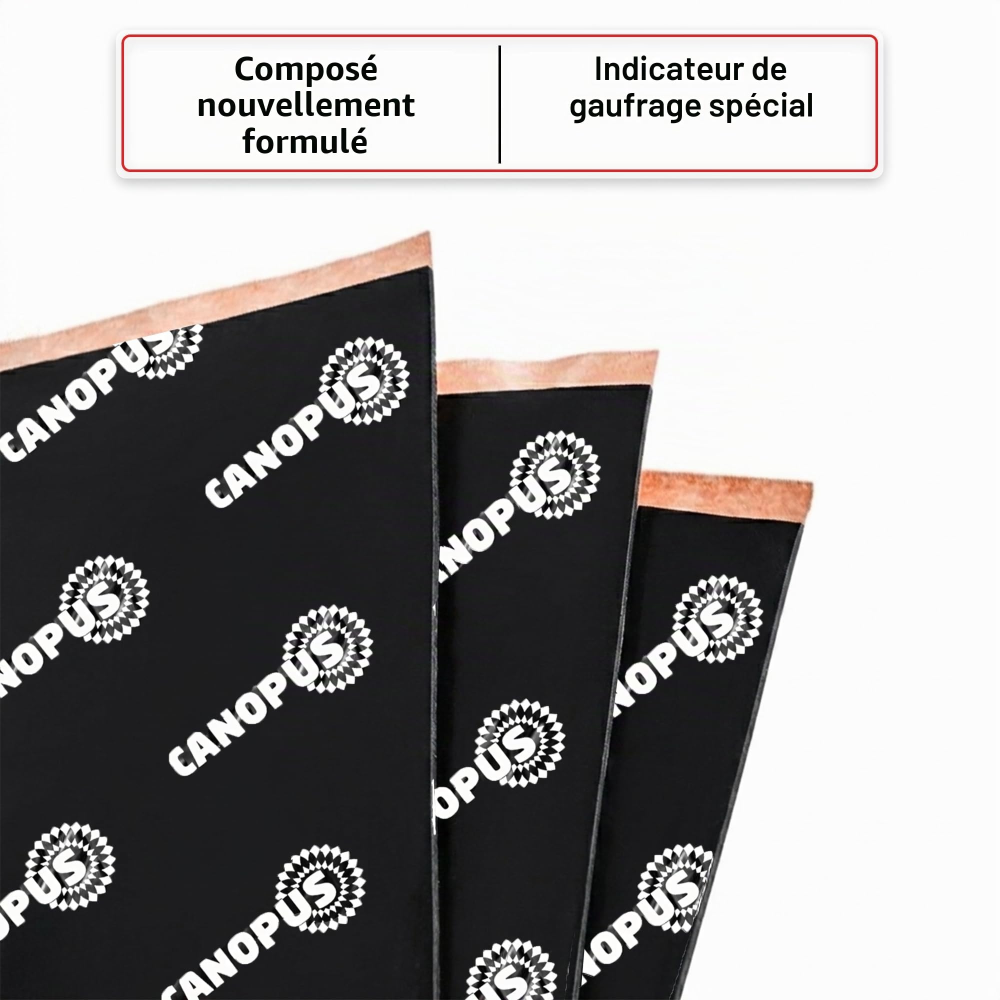 CANOPUS Professionnel Tapis D’isolation Acoustique en Butyle 0,94m², 10 Feuilles (Extra épais et Extra collant) Tapis Anti-Bruit et Vibration Butyle pour Voitures, Tapis D'amortissement Acoustique