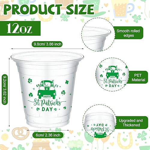 Miniatura 10 de 80 tazas de trébol para el día de San Patricio tazas desechables de plástico transparente para el día de San Patricio tazas de plástico verde para