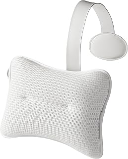 Large Pillow for Hot Tub, Spa, and Chaise Lounge - Universal Head and Neck Support Cushion, Enhanced Comfort and Elevated Headrest, with Hook (1-Pack)