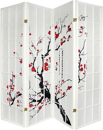 Miniatura 10 de Legacy Decor Biombo de 4 paneles para habitación con diseño de ciruelo en flor. Negro,Blanco,https://www.amazon.com/dp/undefined
