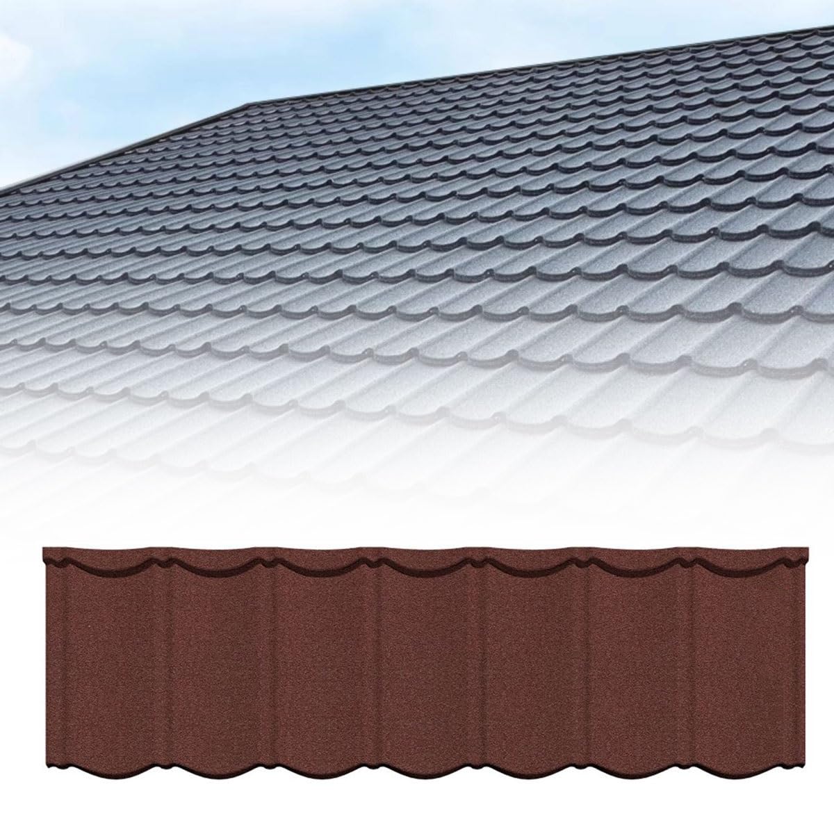 Joytar G Metal Roofin Shingles 52.7" X 16.5", Corrugated Alvanized Steel Roofin Panels, Architectural Roof Tiles For Outdoor Storage Shed, Arage, Barn, Carport, Waterproof Roof Cover(G)