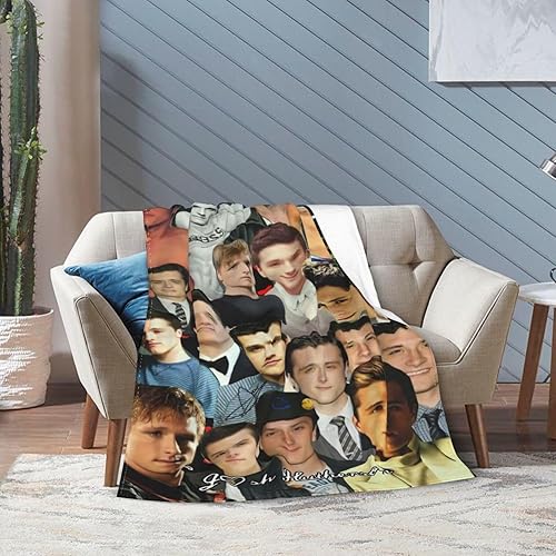 Miniatura 5 de Manta Josh Hutcherson suave y cómoda de lana para sofá, oficina, coche, camping, yoga, viajes, decoración del hogar, acogedora manta de playa de