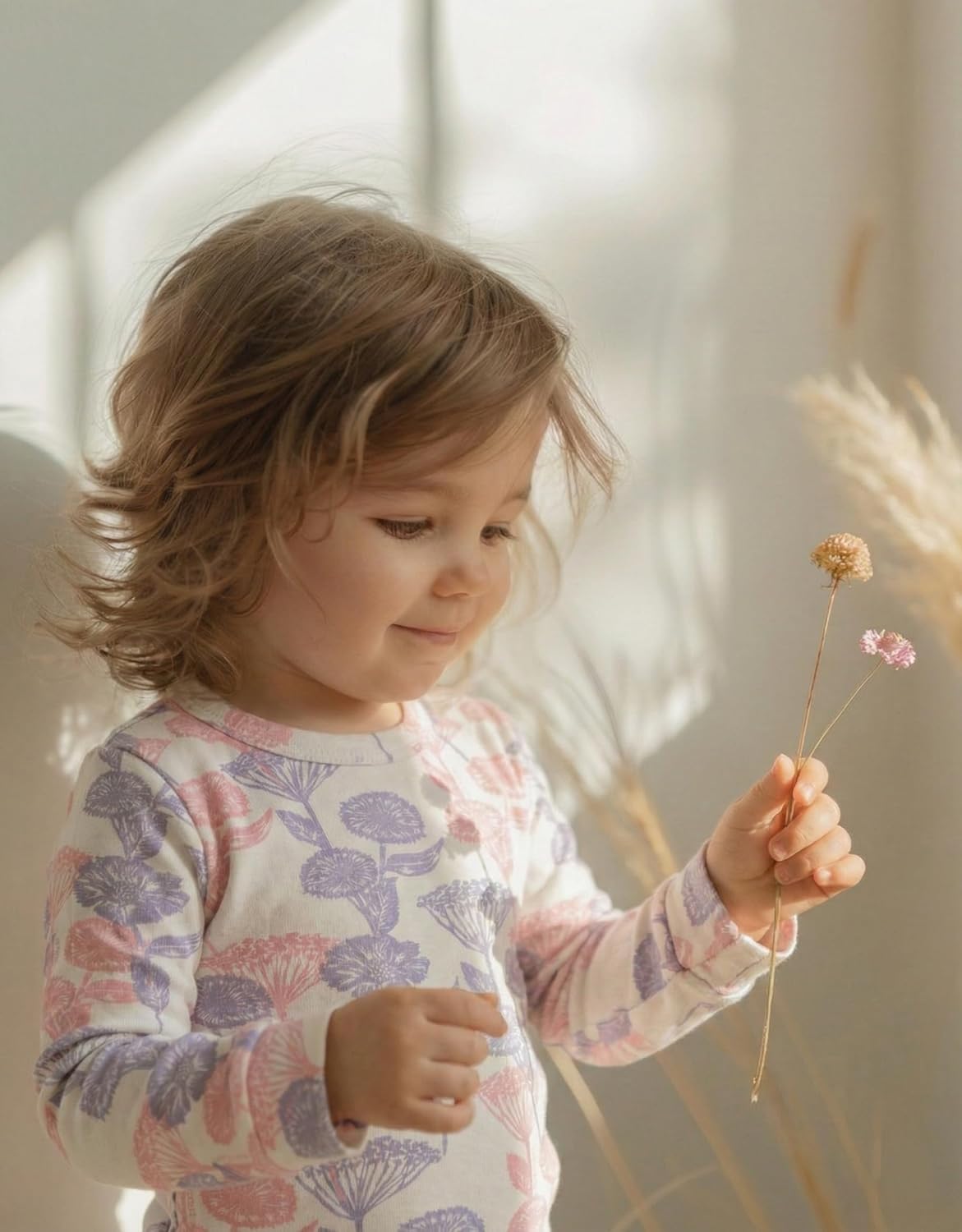 moimoln 6M-8Y Baby & Toddler Girl Floral Pajamas Soft Modal Cotton Breathable Snug-Fit Long Sleeve Sleepwear Set - Image 2