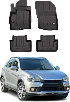 OMAC Premium Floor Mats for Mitsubishi Outlander Sport 2011-2024 Car Mats All Weather 3D Custom Fit Rubber Mat Waterproof Odorless TPE Floor Liners Laser Measured Non-Slip Black