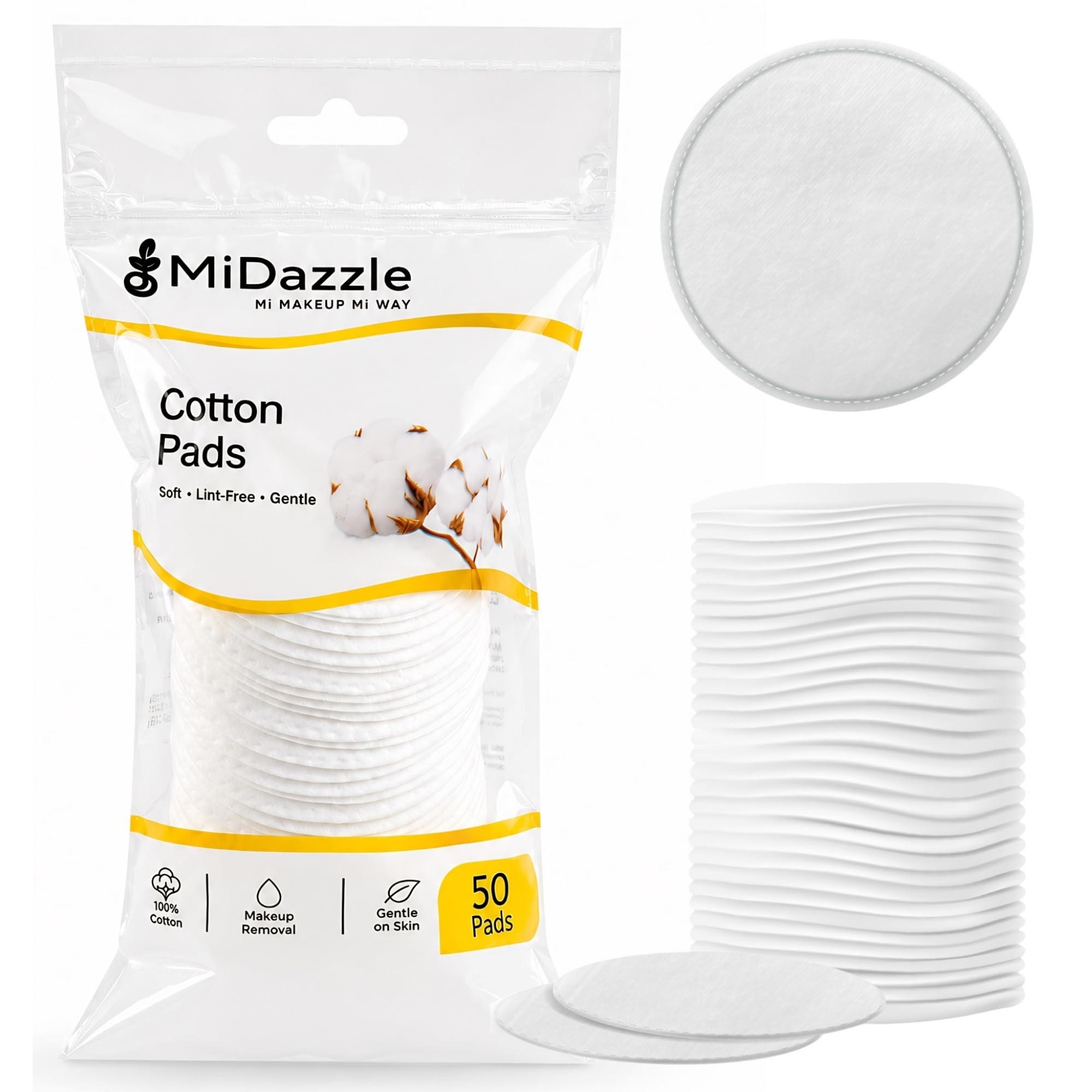 Midazzle Cotton Pads for Makeup Remover & Face Cleansing (Pack of 1, 50 Pieces)-image-33