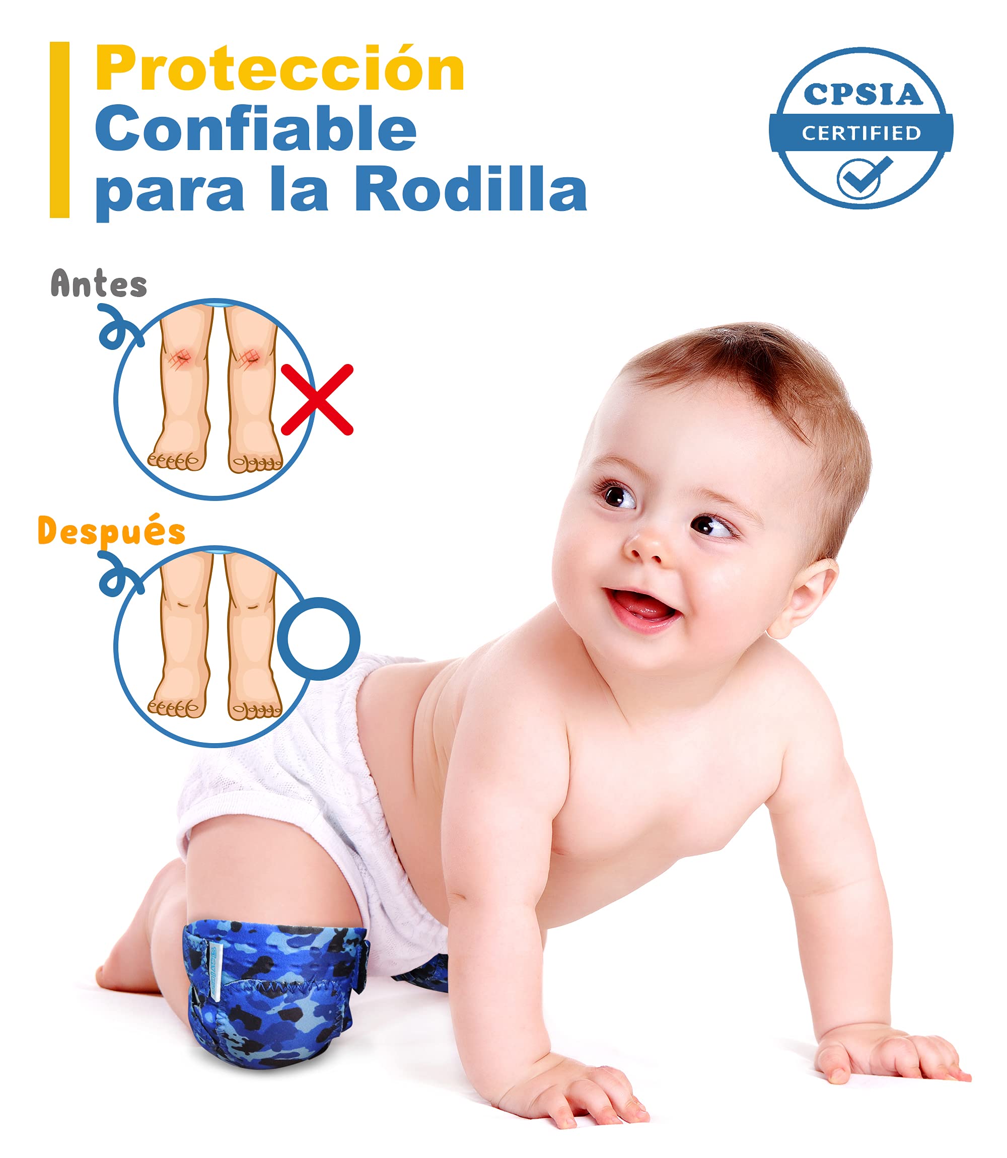 Simply Kids Rodilleras Bebé Gateo (2 Pares) I Bebe Gatear Verano Antideslizantes para Niña Chico Niño