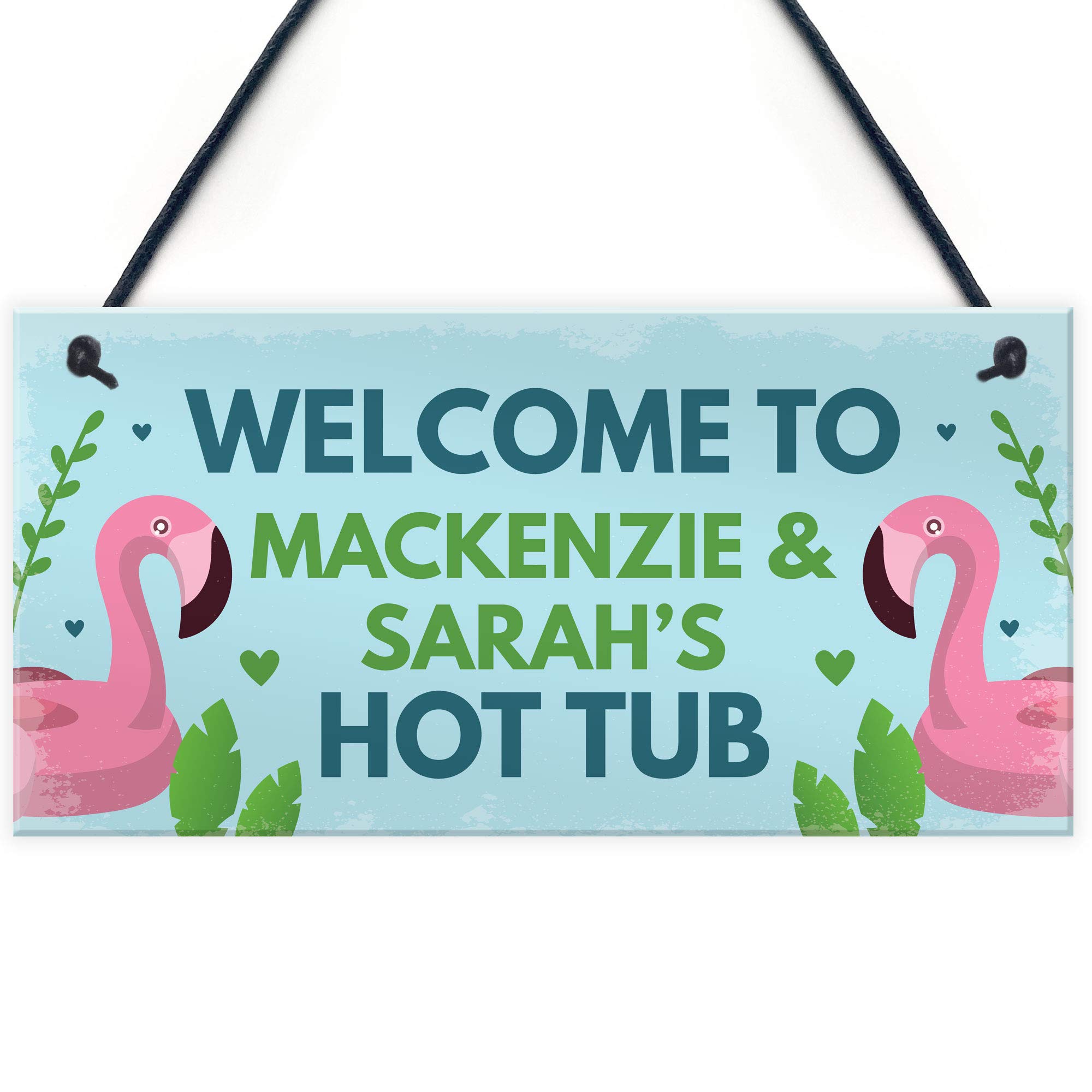 Red Ocean Personalised Hot Tub Sign Hanging Plaque Garden Summer House Sign Accessories