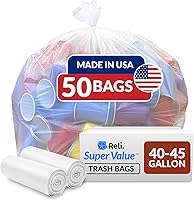 Vista 1 de Reli. 40 to 45 Gallon Trash Bags Heavy Duty 50 Trash Bags Super Sizeable, Clear, Garbage for Serious Cleanup