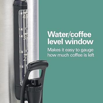 Hamilton Beach 45 Cup Coffee Urn and Hot Beverage Dispenser, Silver (40519)