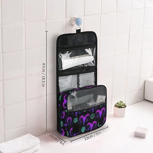 Miniatura 13 de Neceser colgante con diseño de mariposa y calavera, bolsa de viaje para artículos de aseo personal, organizador de artículos de tocador portátil