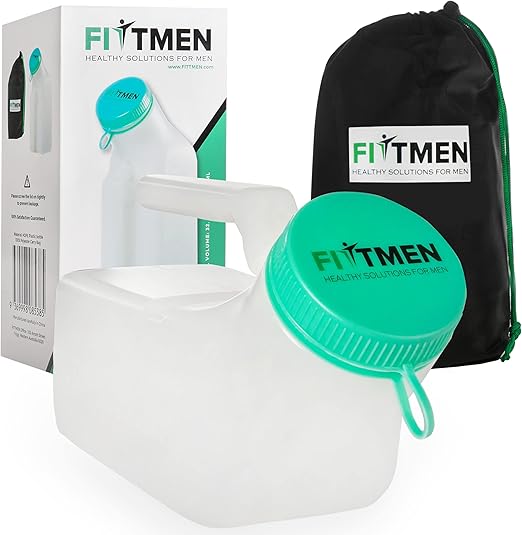 FITTMEN Mens Urine Bottle with Spill Proof Lid 1000ml with Discreet