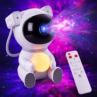 Star Projector Galaxy Night Light | HD Astronaut Space Projector with 8 Modes, Timer and Remote, LED Room Decor Lamp, Birthday Christmas Gift，Desktop Ornament