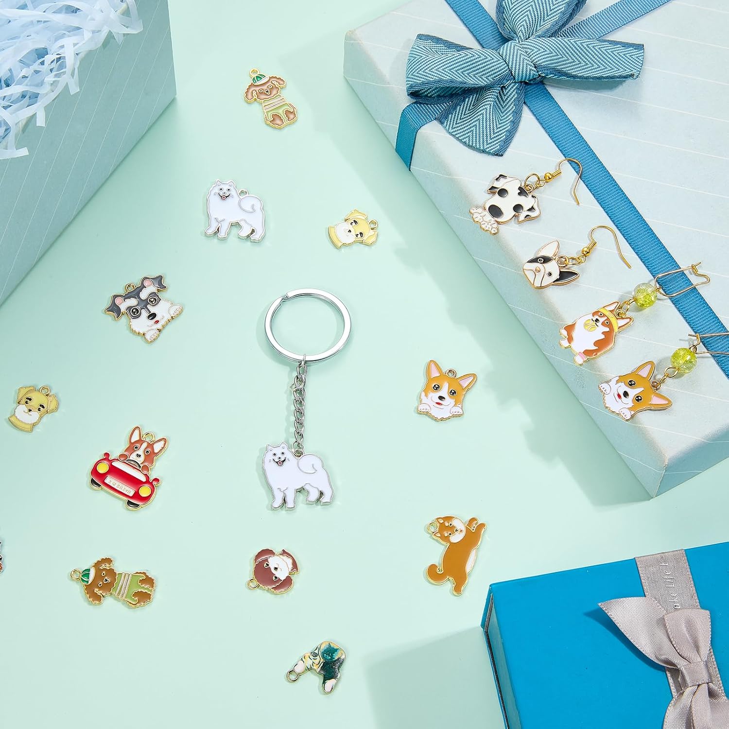 30 Pcs 15 Style Metal Animal Dog Charms for Jewelry Making Bulk Cute Assorted Enamel Charms Pendants for Keychain Earrings Necklaces Bracelets DIY Supplies - Image 5