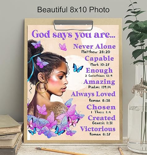 Miniatura 4 de African Americans Wall Art & Decor - God Says You Are - Afro Black Art - Black women Poster - Pink Black Girl Magic - Inspiration Motivation