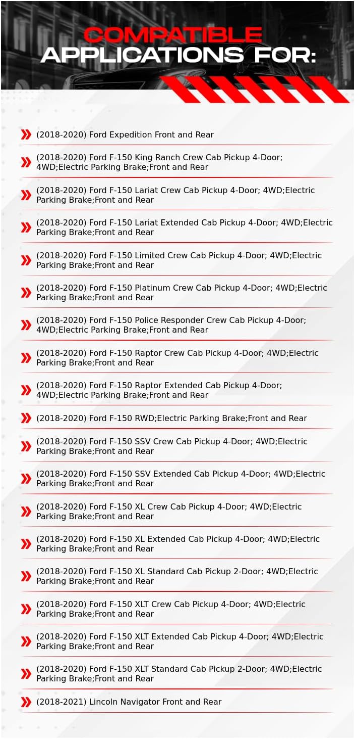 R1 Concepts Front and Rear Brake Kit For 2018-2020 Ford Expedition, F-150, 2018-2021 Lincoln Navigator| Blank Brake Rotors| Ceramic Brake Pads and Rotors Kit| Hardware included