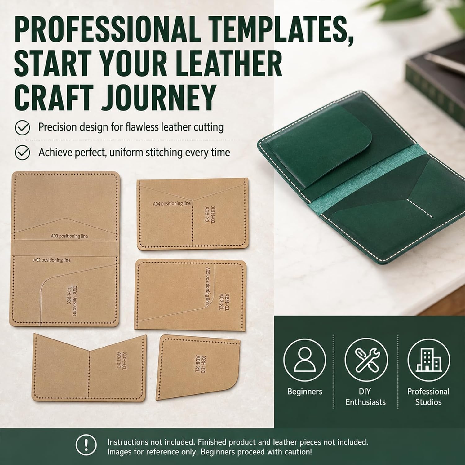 RIVEENY Certificates Case Passport Acrylic Template Leather Pattern Acrylic Leather Pattern Leather Templates for Wallet,Leather Templates for Card Bag(XBH-01)