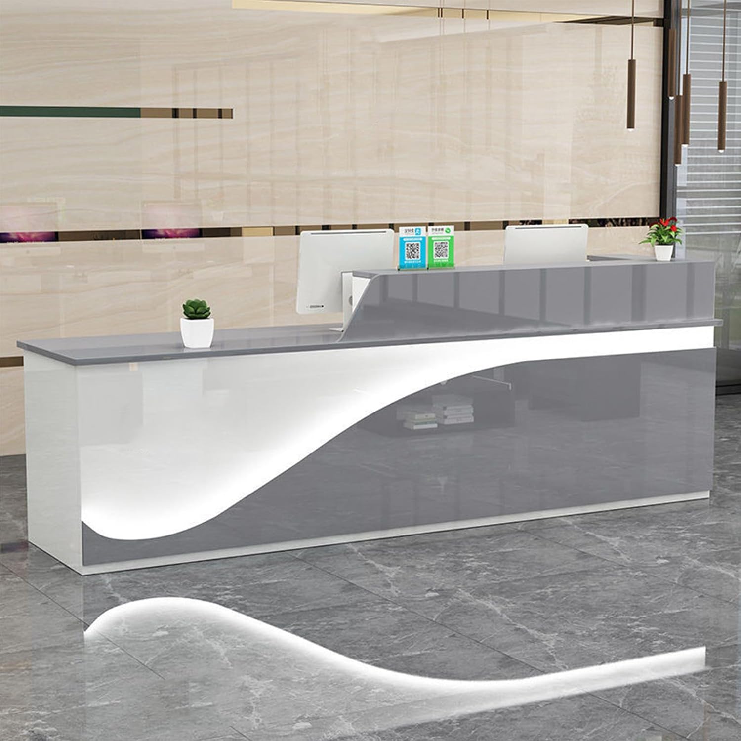 Amazon.com: ZXLBTNB Reception Desk, Front Counter Desk with Lockable ...