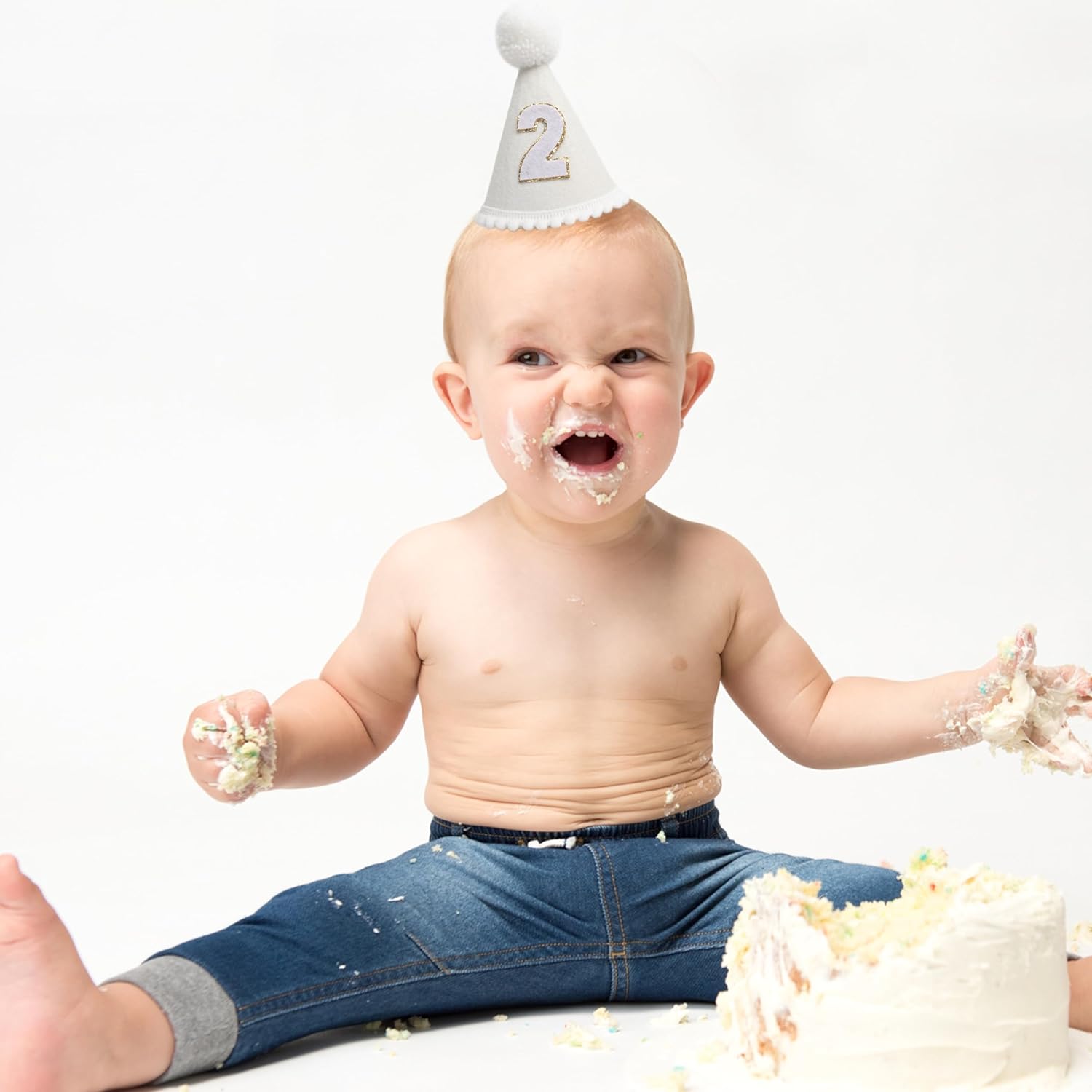 Boho 2nd Birthday Hat for Babies, Handmade Neutral Color Boho Style Second Birthday Party Crown, White, 2 Years Old - Image 4