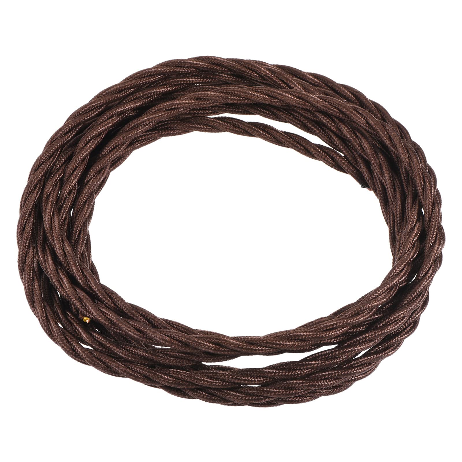 YOKIVE Twisted Cloth Covered Wire, 3 Core Wire with Vintage Style Electrical Wire Replacement, Great for Home, Bar, Party, Restaurant (Brown, 9.8-Feet)