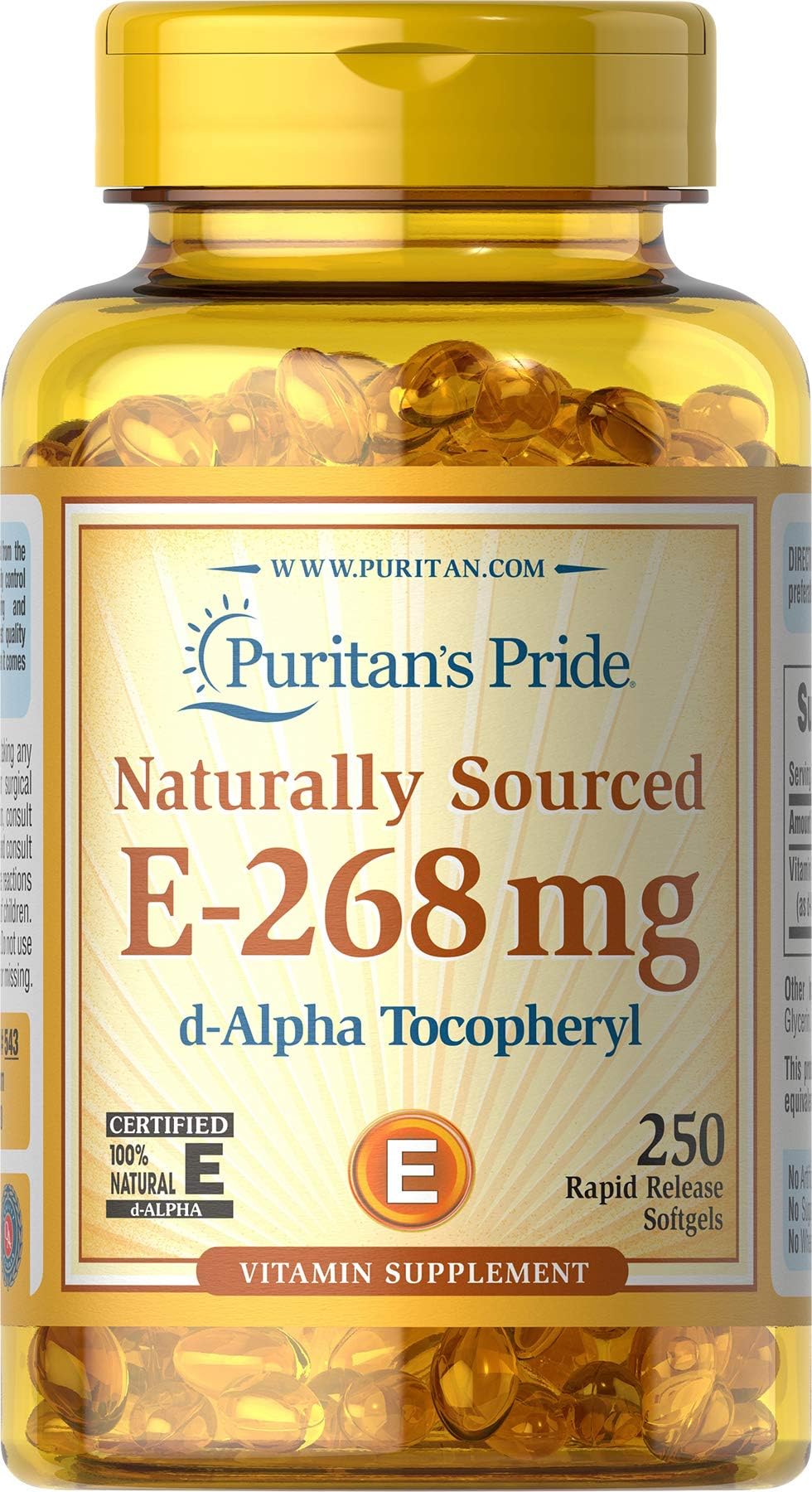 Puritan's Pride Vitamin E-400 Iu (268mg) 250 Count