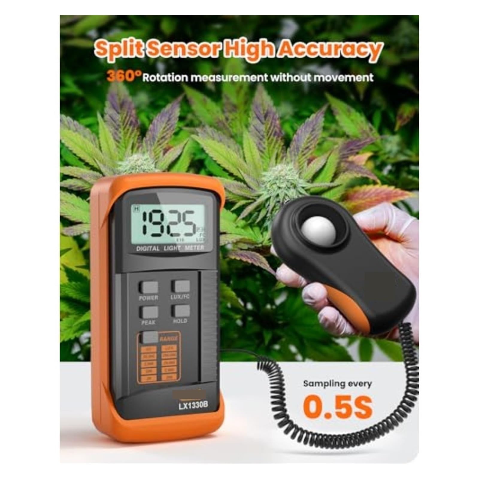 Espectrofotómetro Digital, Medidor De Luz Iluminancia Digital LX1330B 0-200 000 Rango Medición Lux Intensidad Iluminación Brillo For Ind