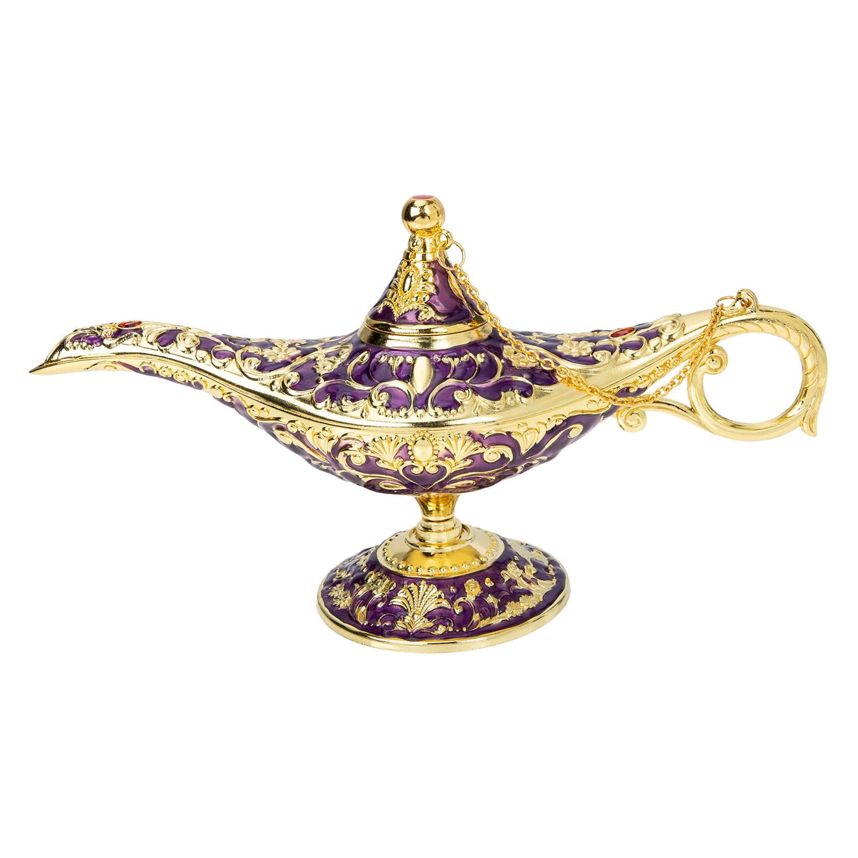 Lampe Divine en Métal Violet Brûleur de Parfum Vintage Objet Décoration Bureau