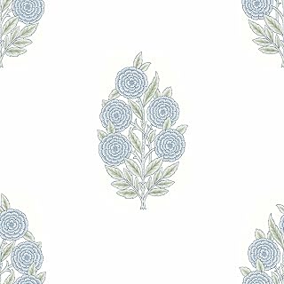 RoomMates Tamara Day Blue Dutch Floral Peel and Stick Wallpaper