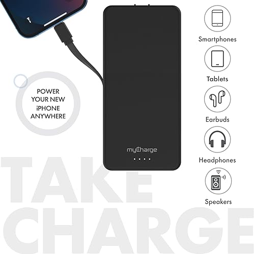 Miniatura 3 de myCharge Cargador portátil Power + Plug USB C Dual Power Bank con batería interna de 20,000 mAh, cable integrado, puerto adicional, enchufe de pared