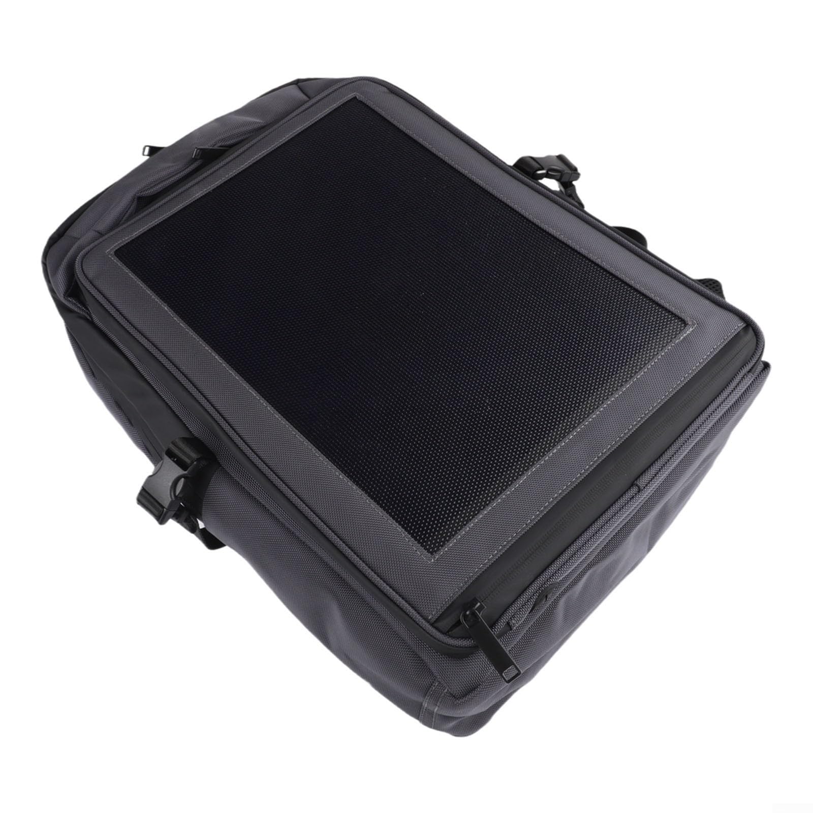 Mochila de carga solar, panel dual de 30 W, tela Oxford, cremallera impermeable, mochila ligera de 35 L para senderismo para camping y montañismo