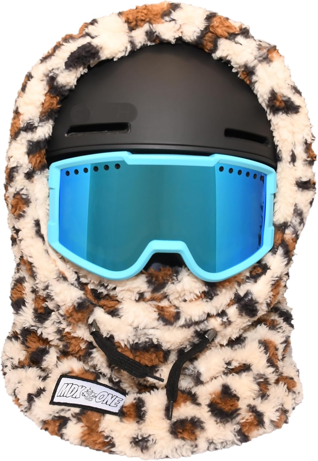 MDXONE Kids Over The Helmet Balaclava Children face mask with buttons for pompoms with elastics (sold separately) (JAGUAR)