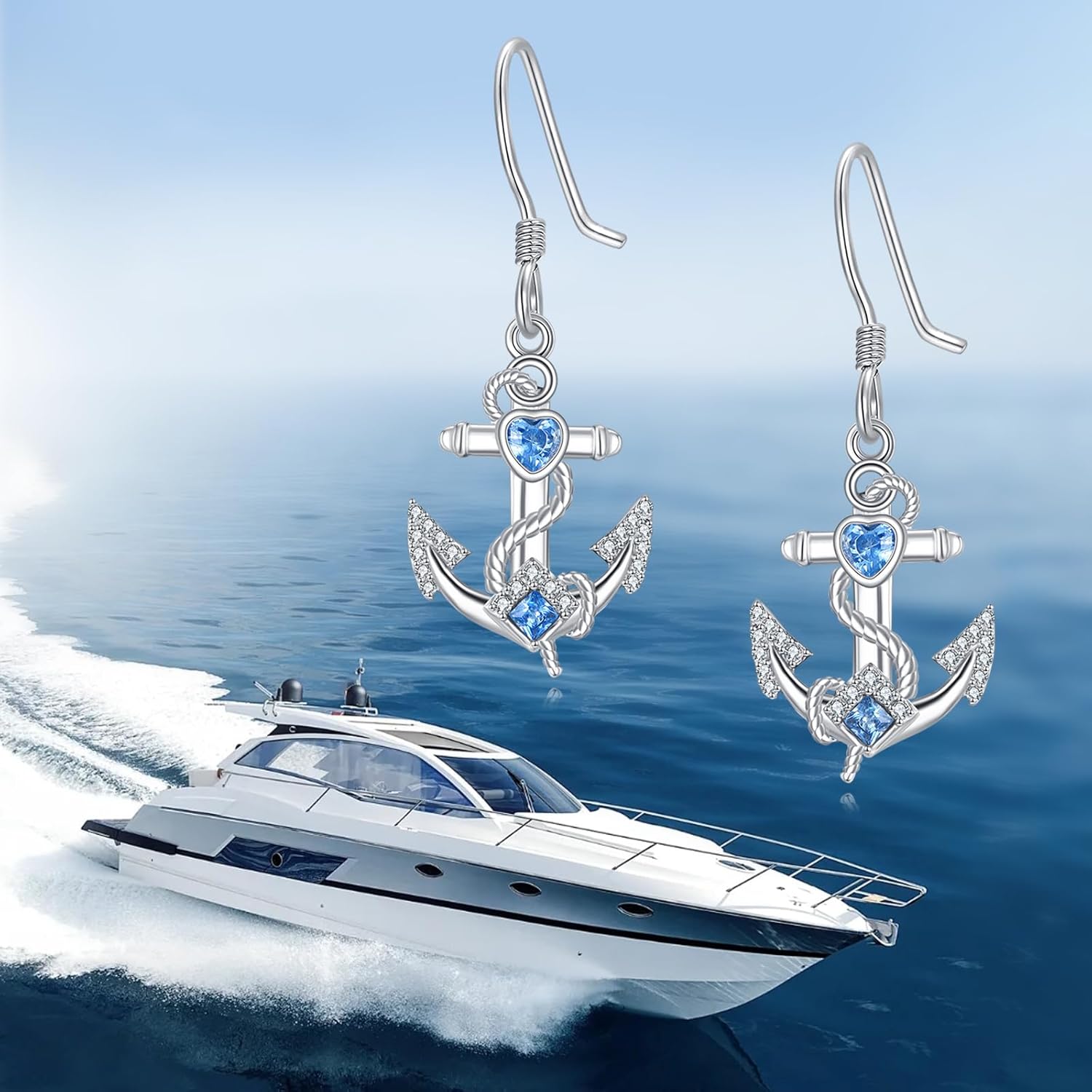 Ocean Earrings Sterling Silver Sea Animal Dangle Drop Earrings Ocean Jewelry Birthday Gifts for Women - Image 6