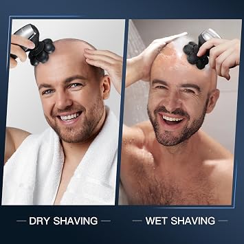 kensen 7D Head Shavers for Bald Men - 5 in 1 Bald Head Shavers for Men with Travel Case, 9200RPM Bald Head Razor with Nose Hair Trimmer Beard Trimmer Cordless IPX6 Waterproof Wet Dry Use LED Display