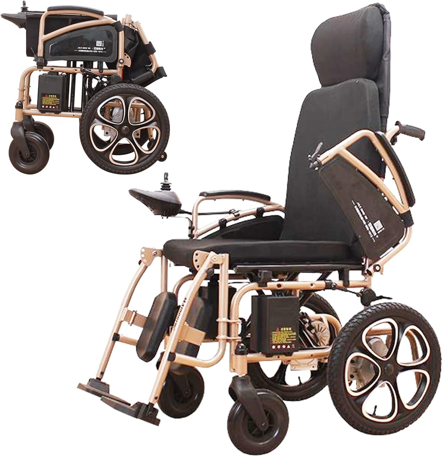 Comfortable Electric Wheelchair with Headrest, High Back