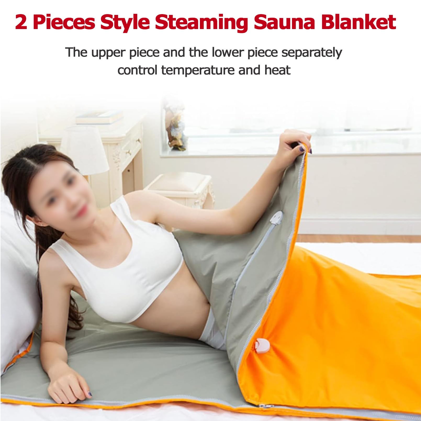 Manta de sauna portátil, impermeable para el hogar, 7 capas de aislamiento y calefacción para pérdida de peso y moldear el cuerpo