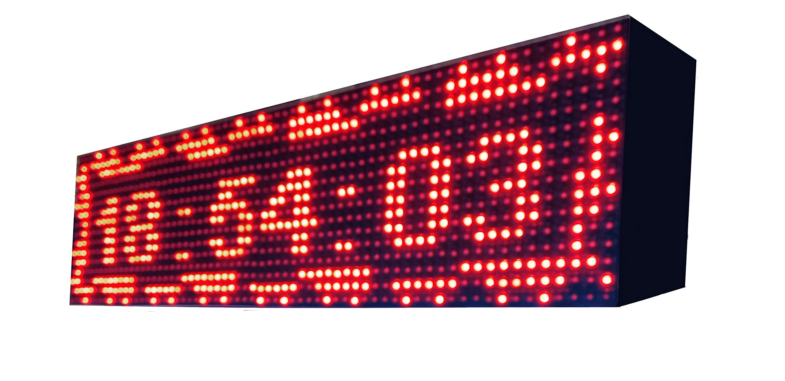 Cartel LED programable USB + WiFi con Sensor de Temperatura y Reloj 64x16 cm para Exterior/Rótulo Luminoso/Pantalla electrónica/Alta luminosidad/Display LED (Rojo)