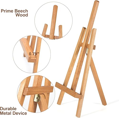 Miniatura 3 de Soporte de caballete de mesa de 16 pulgadas para pintar lienzo, caballetes de mesa para exhibir caballetes pequeños de madera, soporte portátil para