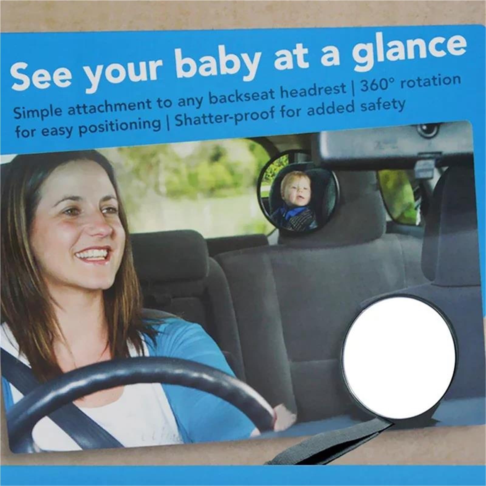 Coche Retrovisor Interior Espejo Coche Para Bebé Vista Trasera Seguridad Para Asiento Para Sala Cuidado Infantil Monitor Cuadrado Para Niños Accesorios Para(2 pcs)