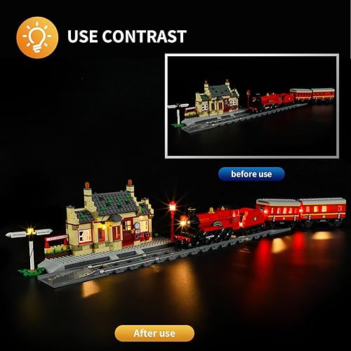 Miniatura 4 de Vaodest Luz LED para Lego 76423 Hogwarts Express y HogsmeadeStation, diseño y configuración compatible con el modelo 76423 (solo luz LED, no kit de