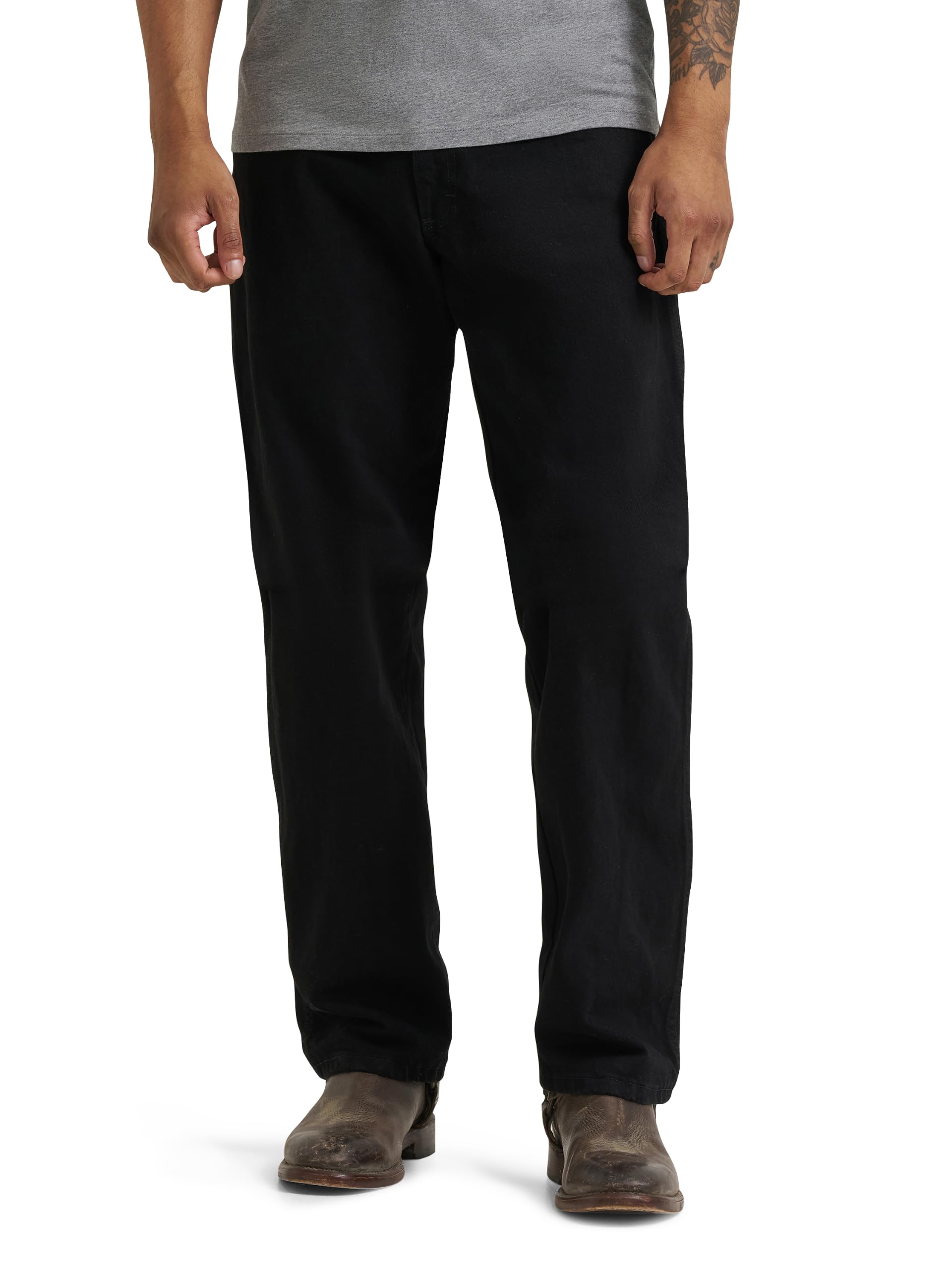 Wrangler Męski Trail Trekker Relaxed Fit, Przebarwiony czarny, 34W / 30L