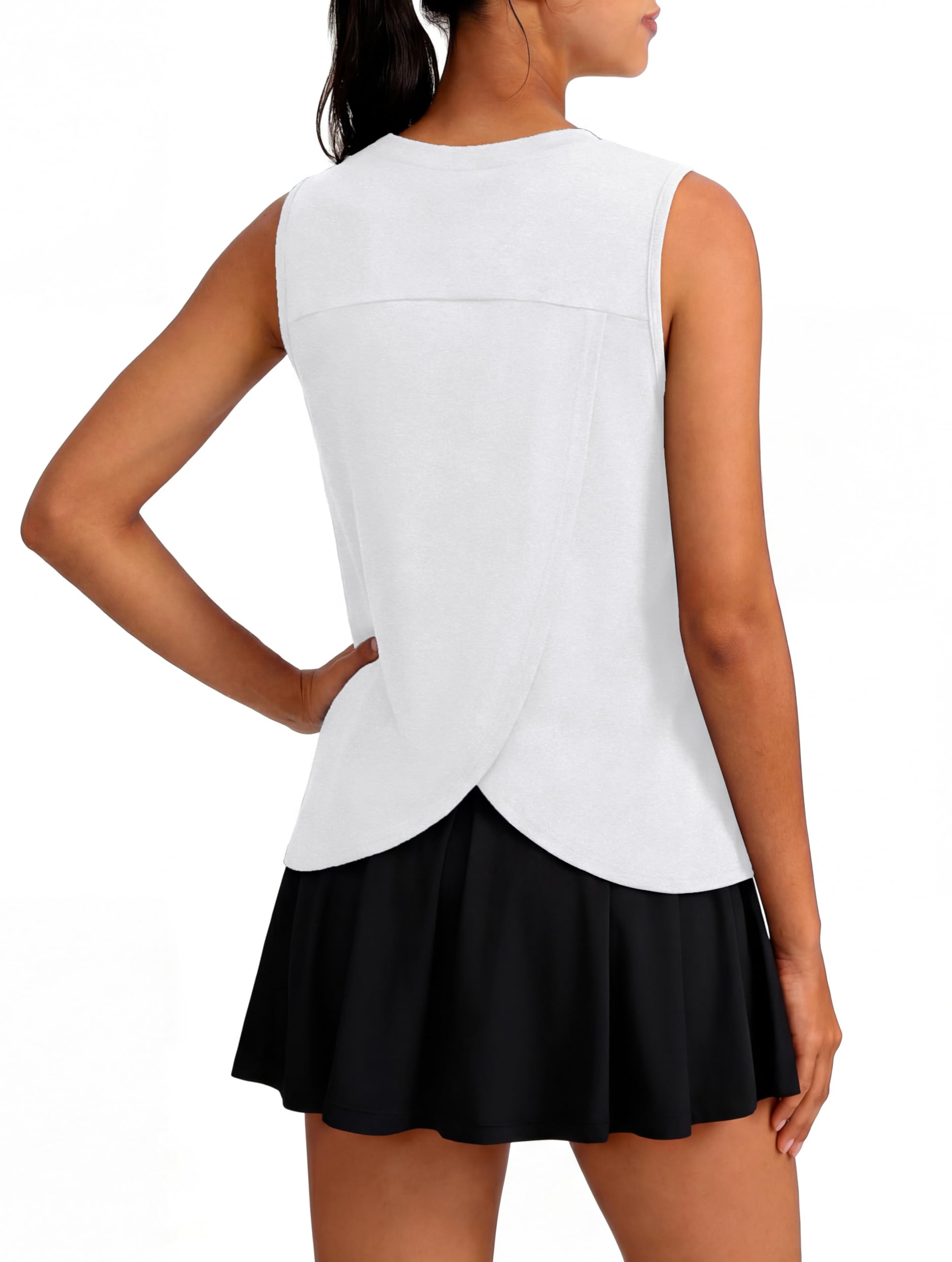 Workout Tops for Women Loose Fit Sleeveless Yoga Tank Tops Crew Neck Fitness Clothing Athletic Running Gym Shirts-image-46