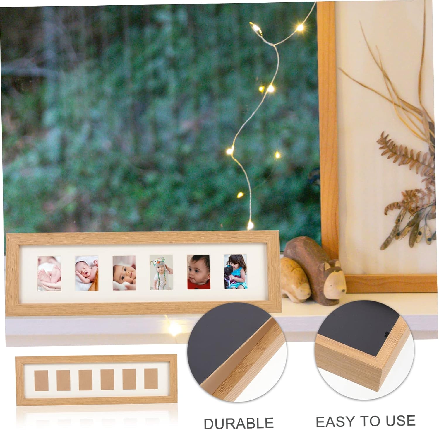 YARNOW Wood Picture Frame for First Year Picture Frame Photo Holder Decorative Tabletop Display for Newborn Milestones for Room and Nursery Decor