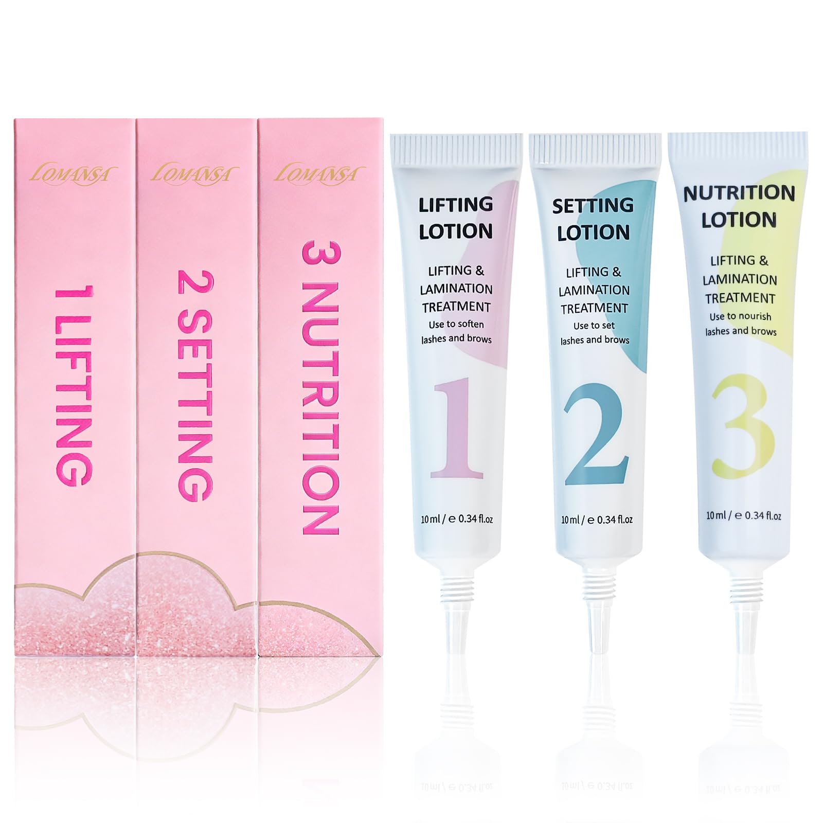 Korean Lash Lift Lotion, Lash Lift Brow Lamination Refill No Tools pink