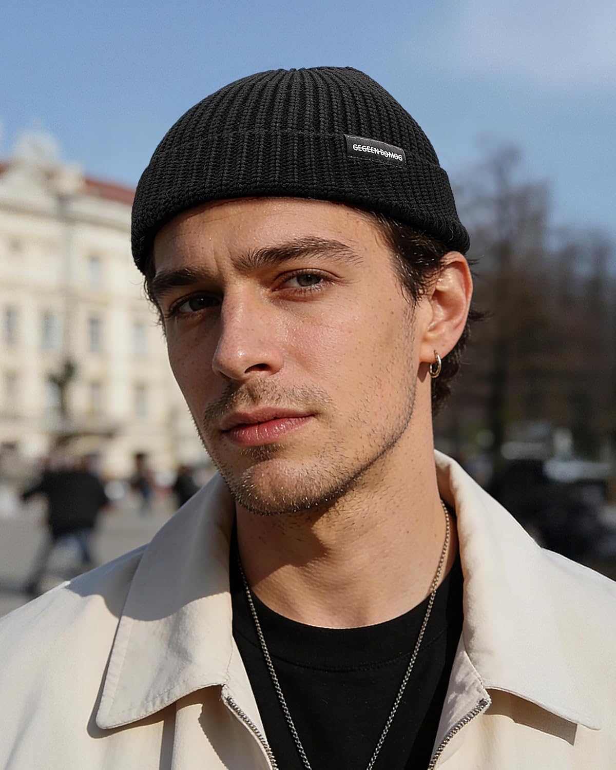 Clakllie Lightweight Short Beanie for Men Summer Fisherman Beanie Cooling Breathable Knit Skullcap Roll-up Edge Watch Hat - Image 2