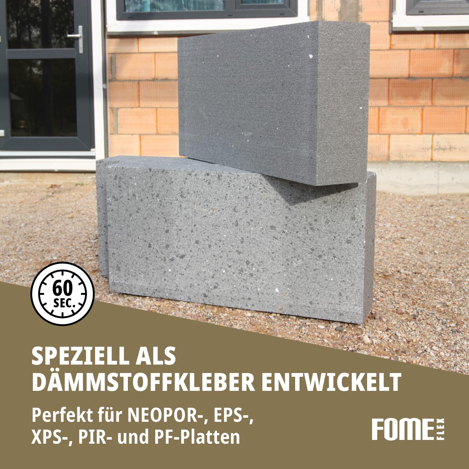 B2 Dämmstoffkleber für EPS- & XPS-Platten – 60-Sekunden-Perimeterkleber [12 x 850 ml] Schnellster Klebeschaum mit 18 kg/cm² Zugwiderstand ohne zusätzliche Ausdehnung – Dämmschaum für Profis