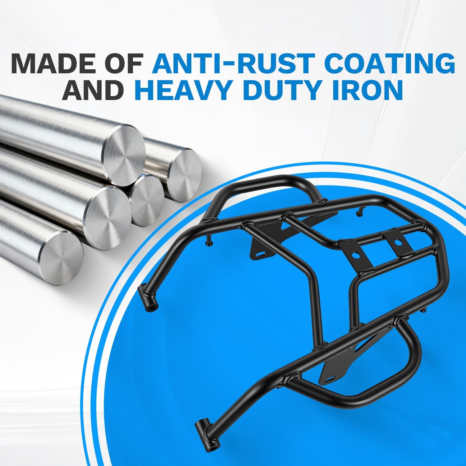 CHIFUN Luggage Rack for KLX230 KLX 230S 2019-2025, Rear Cargo Rack Replacement for Kawasaki, Steel Motorcycle Luggage Shelf Bracket with Hand Grip Rail Bar (Black)