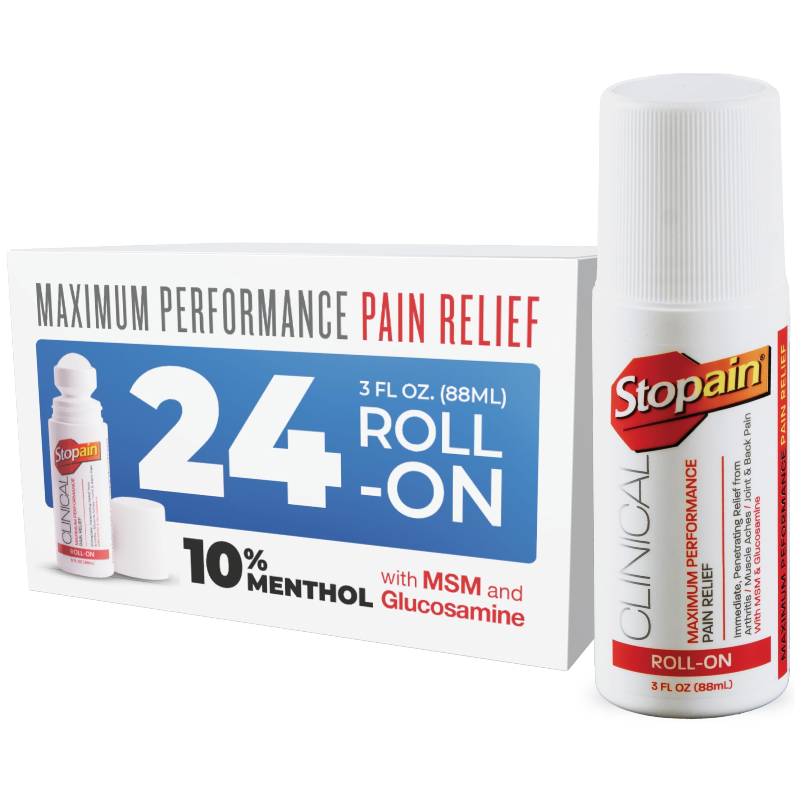Stopain Clinical 10% Menthol Pain Relief Roll-On (3 oz), Professional Strength Topical Analgesic for Back, Knee, Joint and Arthritis Pain Relief, Made in USA — Amazon image 8