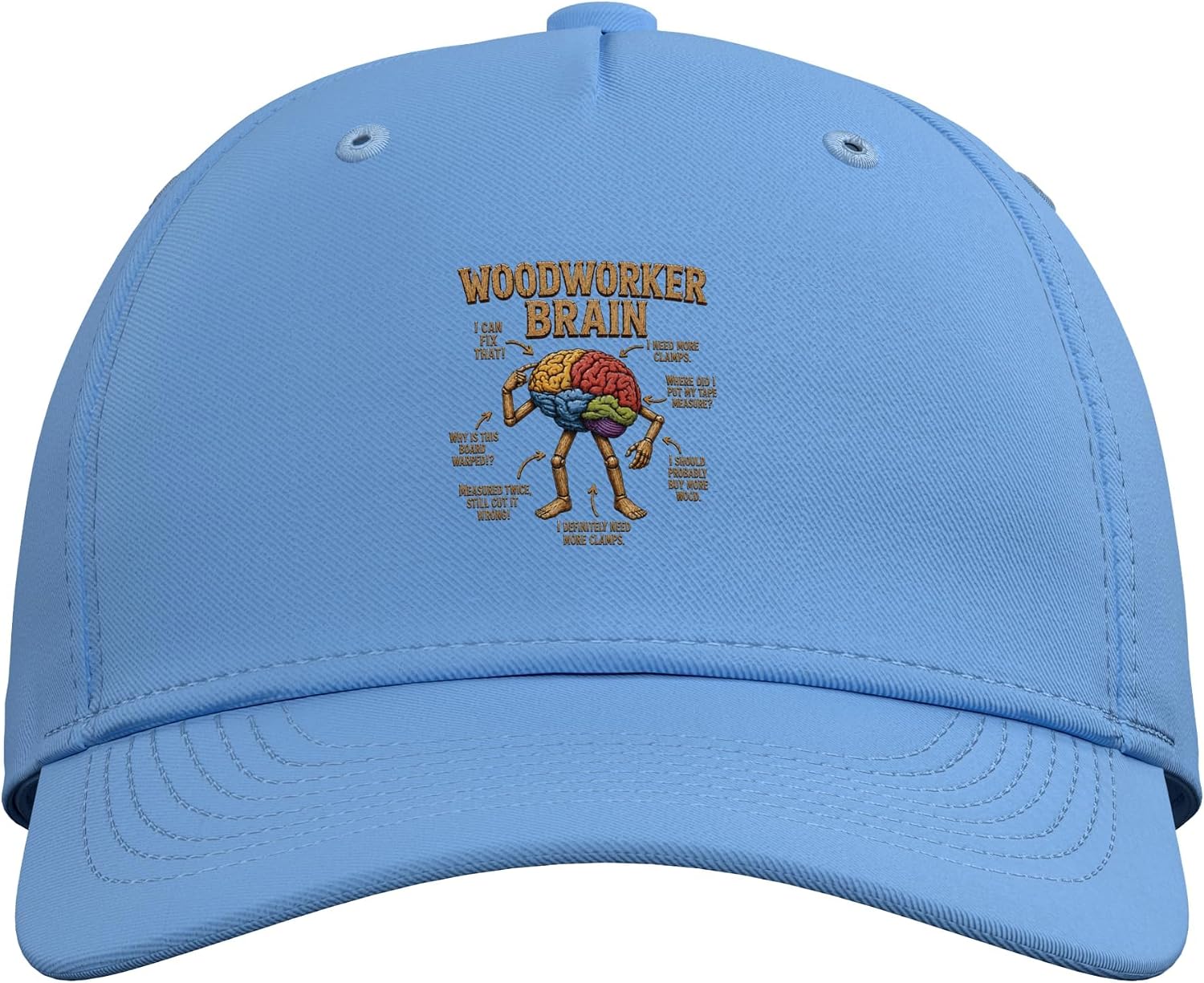 Woodworker Brain Anatomy Funny Lumber Woodworking Carpenter Adjustable Baseball Hat image 2