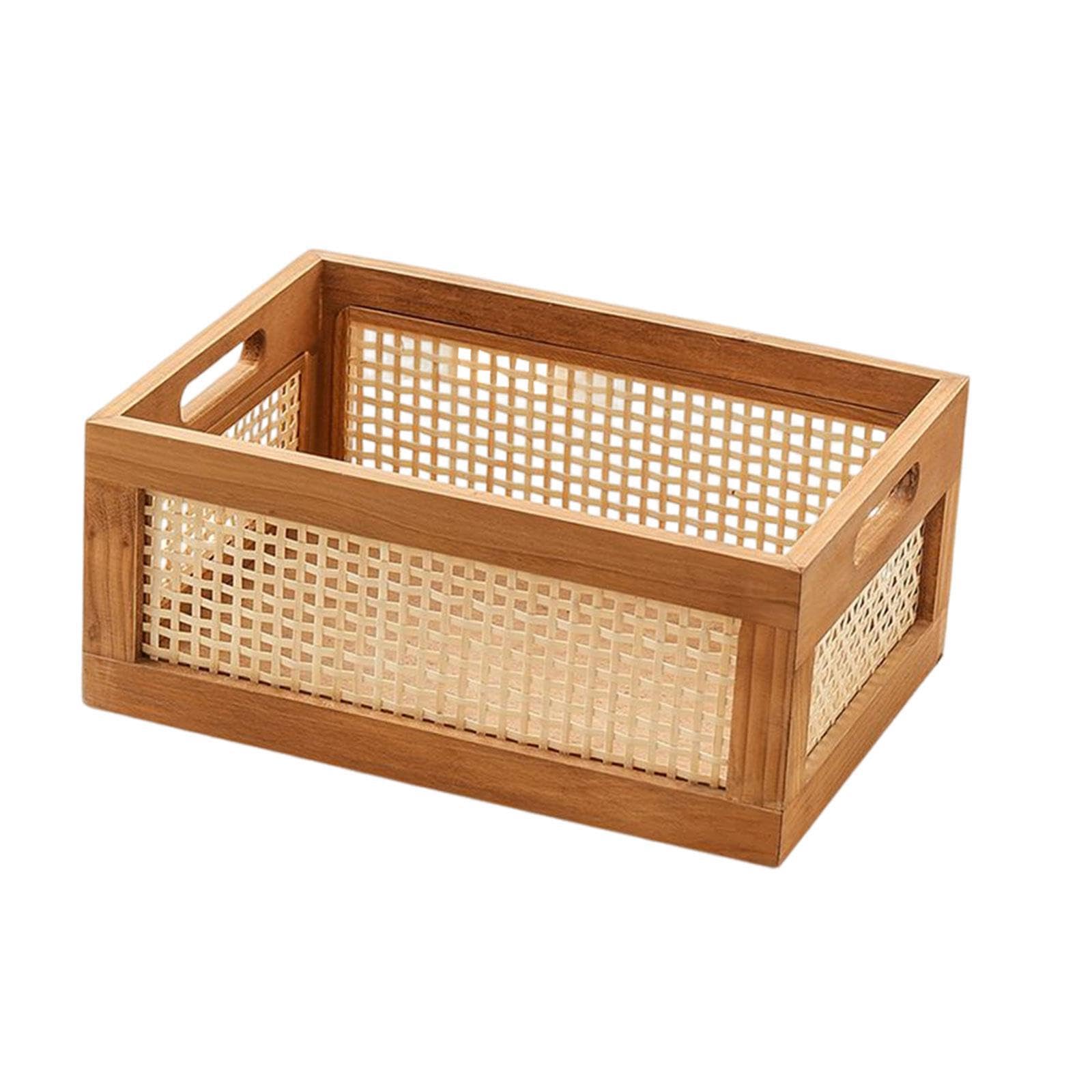 TWISAXC Durable Wooden Storage Containers Decorative Options Designed For Effortless Organization And Stylish Decor Wooden Frame Storage Basket Home Organization