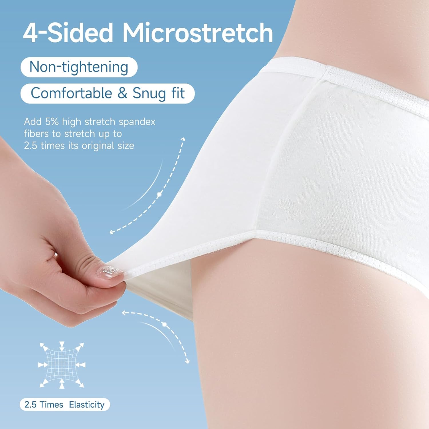Disposable Underwear for Women, High Waisted Ladies Panties for Travel Maternity Postpartum,10/20 Pack White Briefs - Image 3