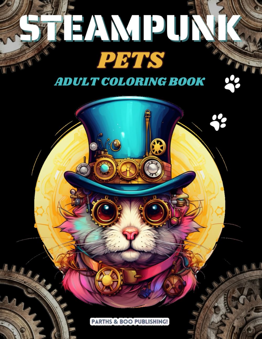 Steampunk Pets: Steampunk Coloring Book for Adults With 40 Unique Pet Designs to Color (Colorful Steampunk: 40 Page Steampunk Coloring Books for Adults)